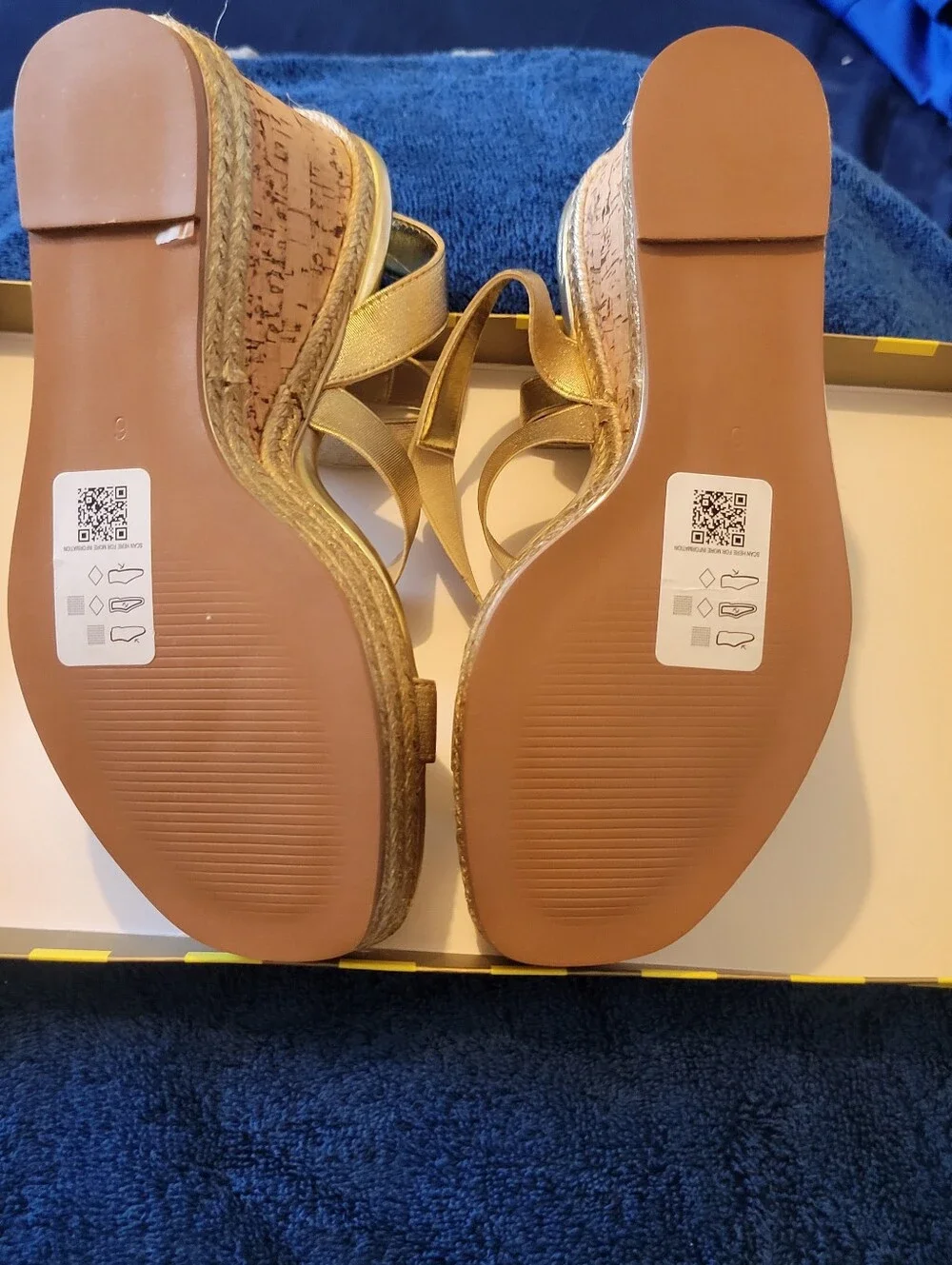 ASOS Metallic Gold Cork Wedge Sandals
